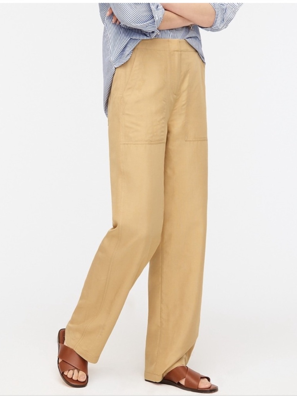 J. Crew Straight-leg pant with surplus pockets Honey Brown 00